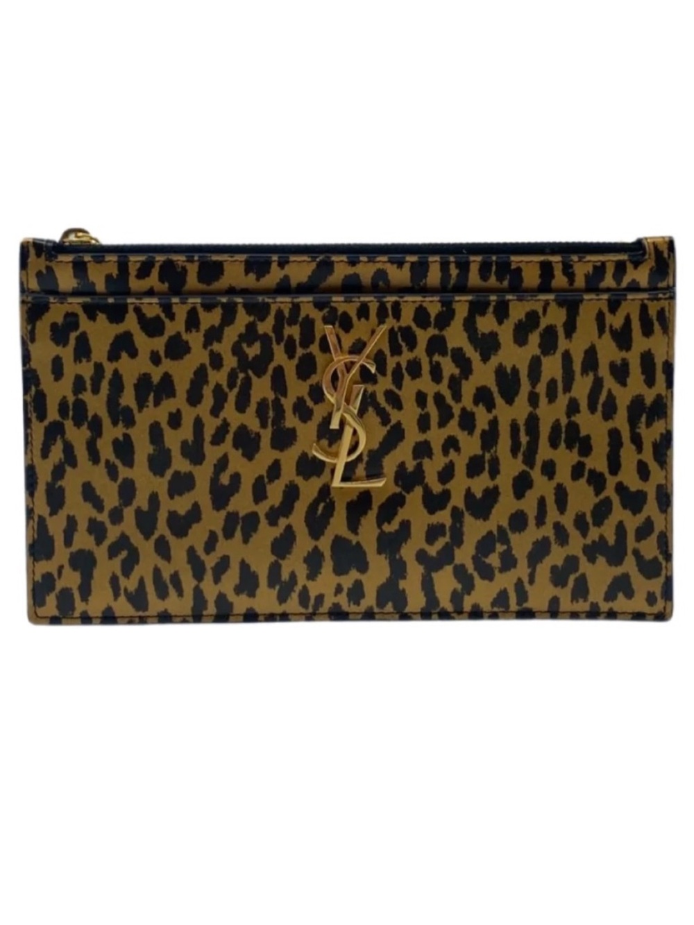 🖤Saint Laurent Leopard Print Zip Bill Pouch🖤 VVEUC• $595